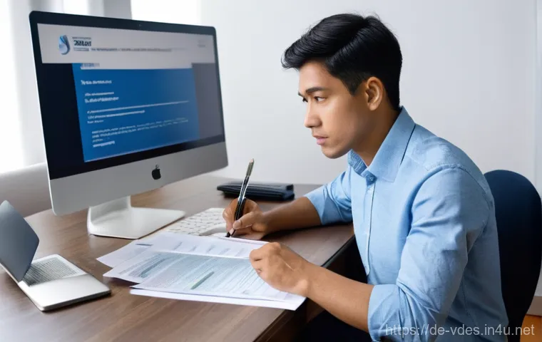 시각디자인 해외 취업 케이스 스터디 - **Prompt:** A young, gender-neutral visual designer, dressed in smart casual attire, sits comfortabl...